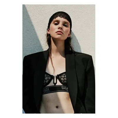 Trendyol X Sagaza Studio Black Lace Capless Wire Bra Bra