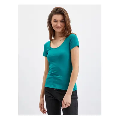 Green women's basic T-shirt ORSAY