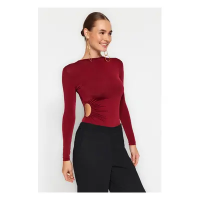 Trendyol Burgundy Knitted Window/Cut Out Detailed Body