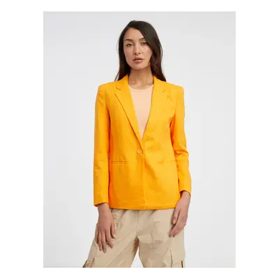 Women's orange linen jacket ONLY Lola-Caro