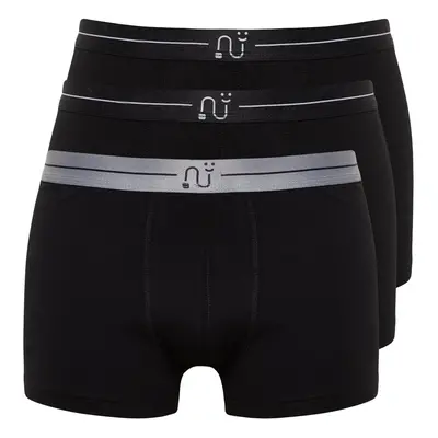 Trendyol Black Patterned Elastic Pack Cotton Boxers