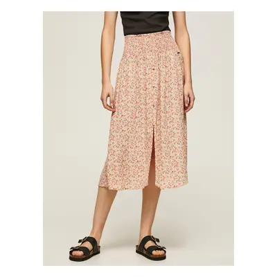 Creamy women's floral skirt Pepe Jeans