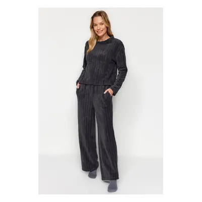 Trendyol Anthracite Wellsoft Winter Knitted Pajamas Set