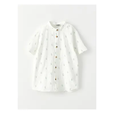 LC Waikiki Big Collar Patterned Short-Sleeved Boys' Shirts