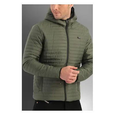 D1fference Men's Khaki Inner Lined Water And Windproof Hooded Winter Coat