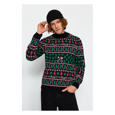 Trendyol Multi Color Regular Fit Crew Neck Christmas Knitwear Sweater