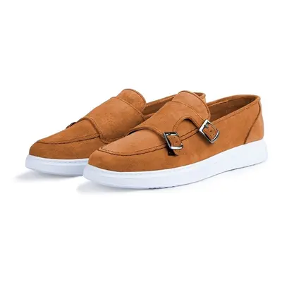 Ducavelli Airy Genuine Leather and Suede Men's Casual Shoes, Suede Loafers, Summer Shoes Tan.