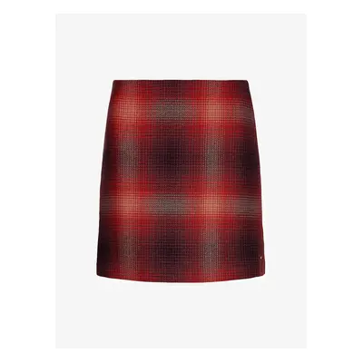 Skirt - Tommy Hilfiger WOOL SHADOW CHECK SHORT SKIRT red