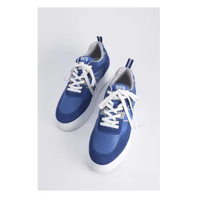 Marjin Men's Sneakers Thick Sole Lace-Up Sneakers Vetur Royal.