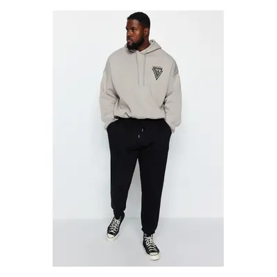 Trendyol Black Plus Size Regular/Normal Cut Polar Fleece/Warm Sweatpants