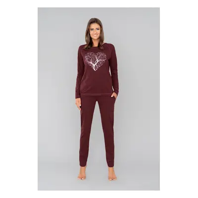 Women's pyjamas Hosta long sleeves, long trousers - burgundy