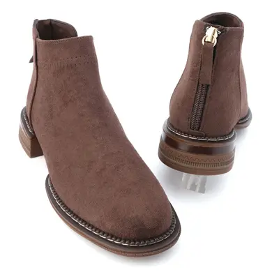 Marjin Women's Casual Boots & Booties With Zipper At The Back Efren Brown.