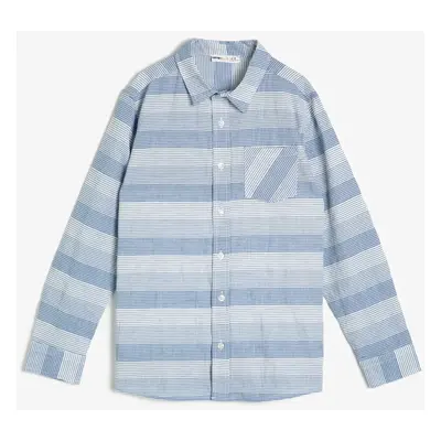 Koton Boy's Blue Patterned Shirt