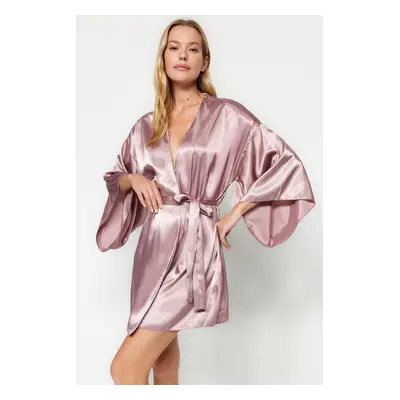 Trendyol Powder Belted Satin Woven Dressing Gown