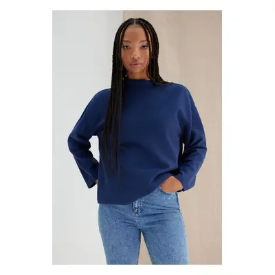 Trendyol Navy Blue More Sustainable Thessaloniki/Knitwear Look Relaxed/Comfortable Fit Knitted B