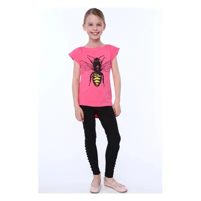 Girl's T-shirt with amaranth bee