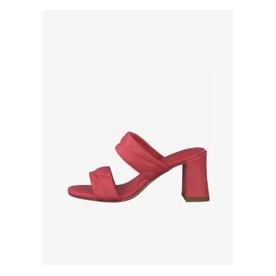 Dark pink Tamaris heeled slippers