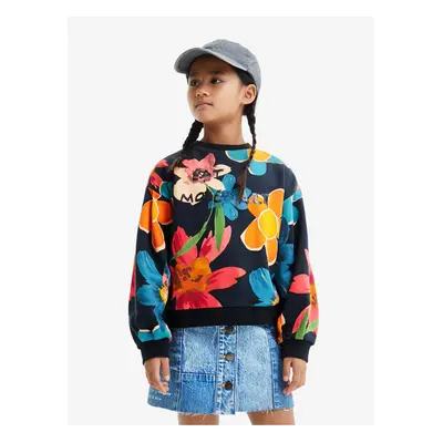 Desigual Chandra Black Girls&#039; Floral Sweatshirt