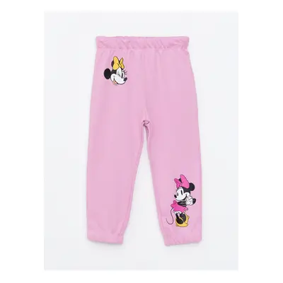 LC Waikiki Baby Girl Tracksuit Bottoms with an Elastic Waist Minnie Mouse Print