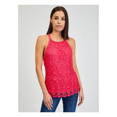 Orsay Dark pink női csipke tank top - női