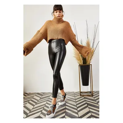 Női leggings Olalook Faux Leather