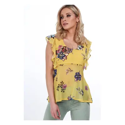 Yellow blouse with flowers every day