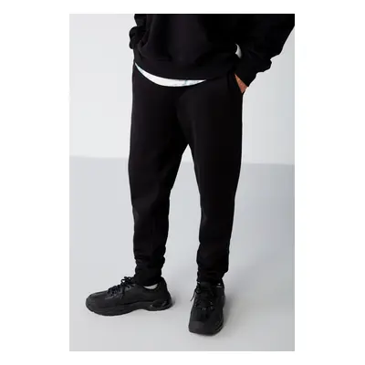 GRIMELANGE Internal Men's Stopper Elastic Comfort Fit Soft Fabric Black Sweatpant