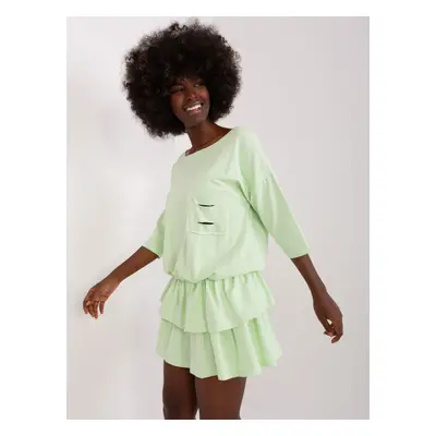 Pistachio flowing sweatshirt dress