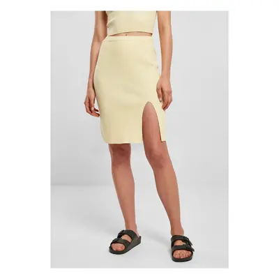 Women's ribbed skirt soft yellow