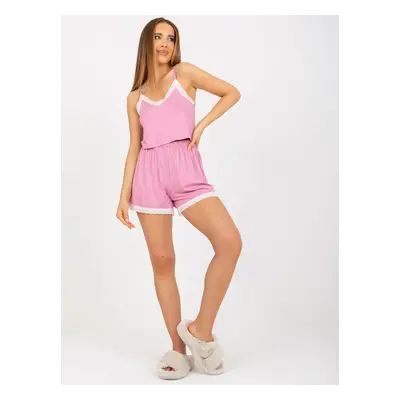 Pink two-piece viscose pyjamas RUE PARIS