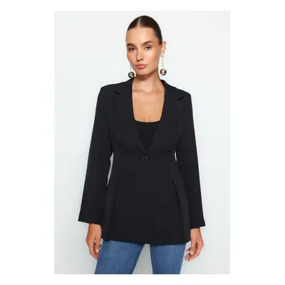 Trendyol Black Fitted Lined Woven Blazer Jacket