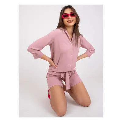 Women's pink loose set with Inesa shorts