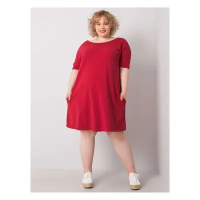 Laza bordó plus size ruha