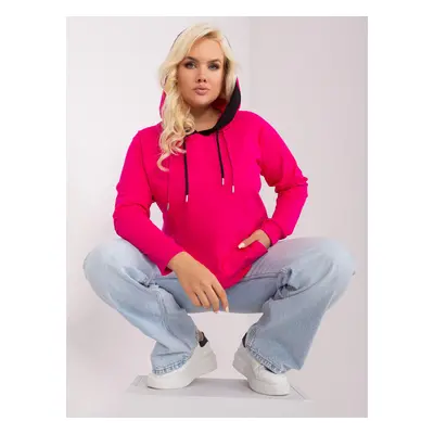 Basic fuchsia-sized sweatshirt plus with pocket