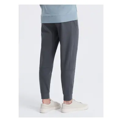 Ombre Men's sweatpants joggers on elastic with stitching - graphite