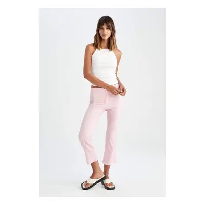 DEFACTO Crop Fit Cotton Trousers