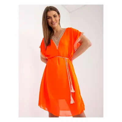 Fluo orange airy summer dress