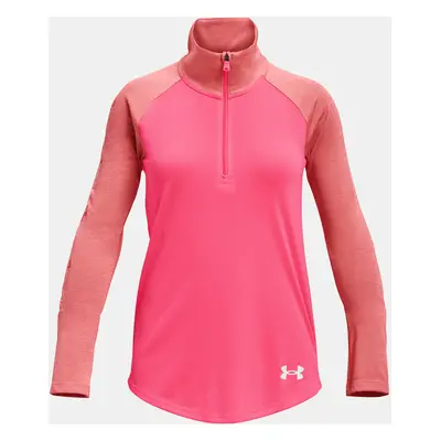 Under Armour T-Shirt UA Tech Graphic 1/2 Zip -PNK - Girls