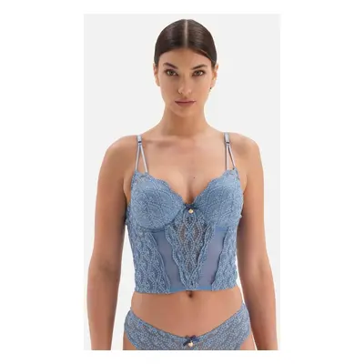 Dagi Blue Lace Detailed Bustier