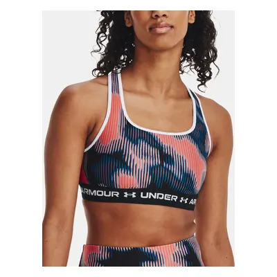 Under Armour Crossback Mid Print Bra-PNK - Women