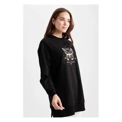 DEFACTO Regular Fit Crew Neck Sweatshirt Tunic