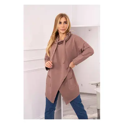 Tunic with clutch front Oversize mocca