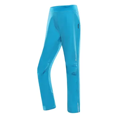 Kids softshell pants ALPINE PRO SMOOTO neon atomic blue