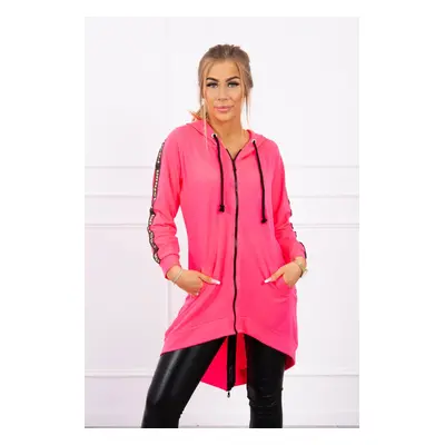 Zipped back sweatshirt pink neon