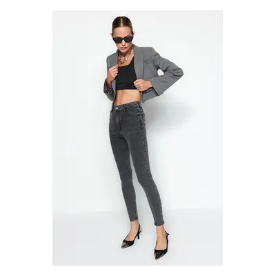 Trendyol Anthracite High Waist Skinny Jeans