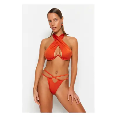 Trendyol Cinnamon Tunnel magas lábú bikini alsó