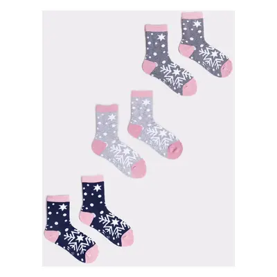 Yoclub Kids's Christmas Socks 3-Pack SKA-X044G-AA00