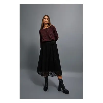 Flared midi skirt