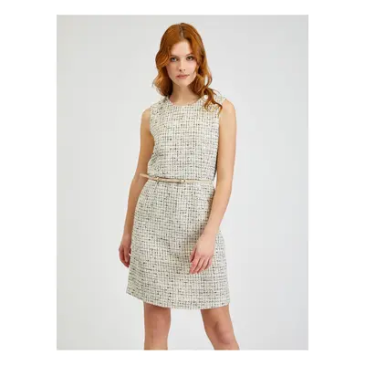 Orsay Cream Women Patterned Dress with Belt - Women