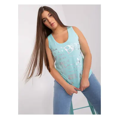 Top with mint print plus sizes